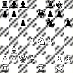 1.Bb4. Qxb4, 2.Nxf6+. gxf6, 3.Qg6+
