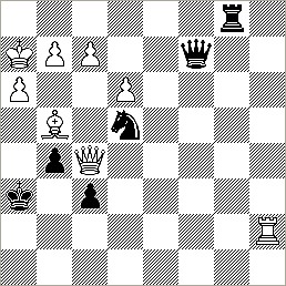 1...Rh1+, 2.Kxh1. Ng3+, 3.fxg3. Qxg2+