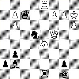 1...Rxd5, 2.Rxd5. Nc3+, 3.Kb3. Qb6+